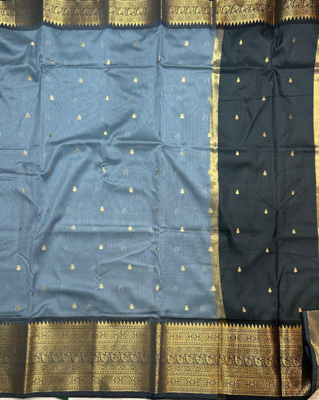 Grey small butta chanderi saree -105 saree