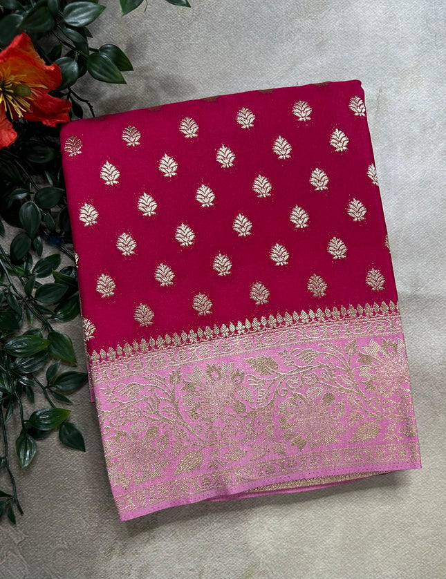 Rani pink n light pink 2 semi georgette SG105  saree