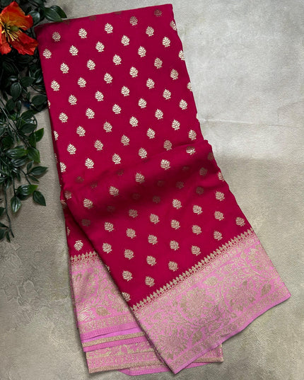 Rani pink n light pink 2 semi georgette SG105  saree