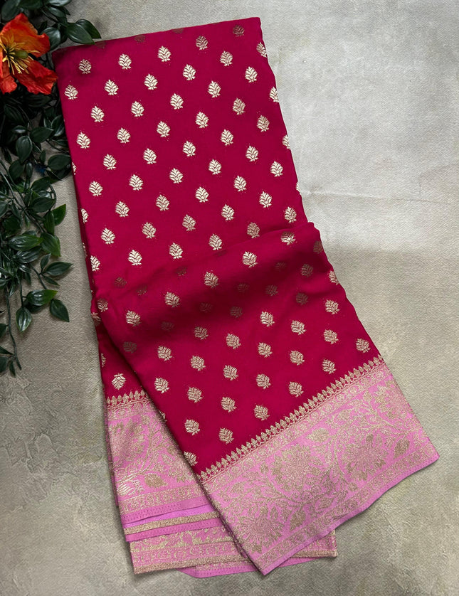 Rani pink n light pink 2 semi georgette SG105  saree