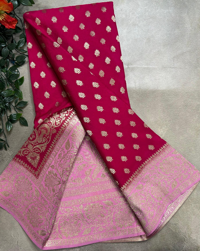 Rani pink n light pink 2 semi georgette SG105  saree