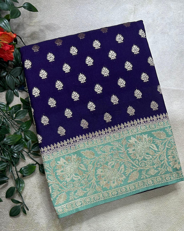 Purple n sea green 2 semi georgette SG105 saree