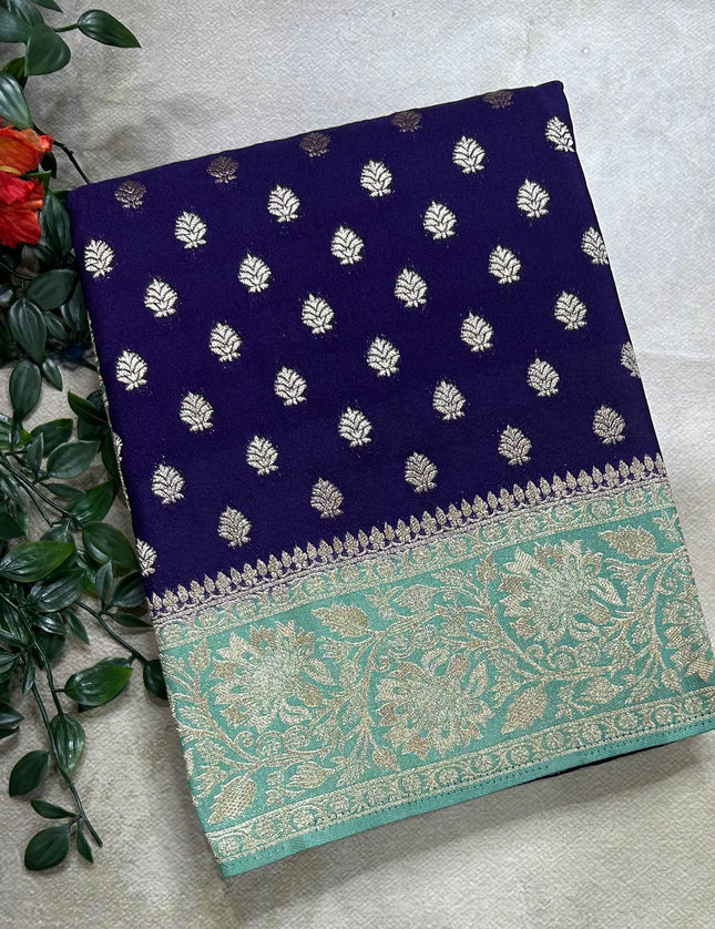 Purple n sea green 2 semi georgette SG105 saree