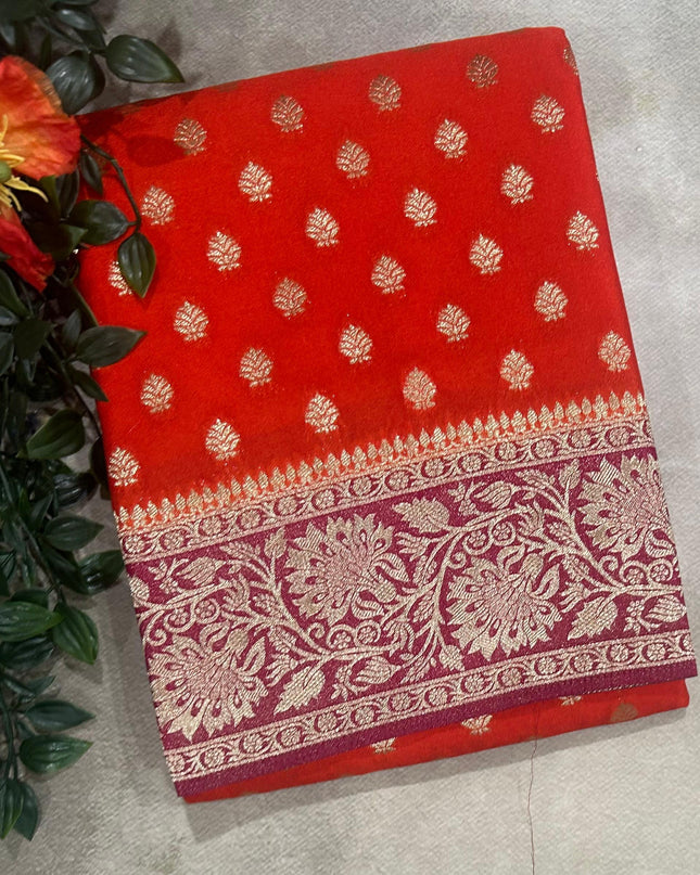 Orange n pink 2 semi georgette SG105 saree