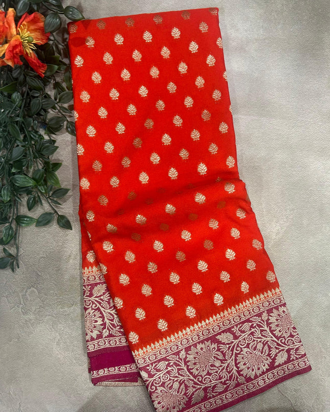 Orange n pink 2 semi georgette SG105 saree