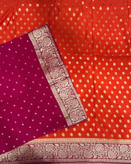 Orange n pink 2 semi georgette SG105 saree