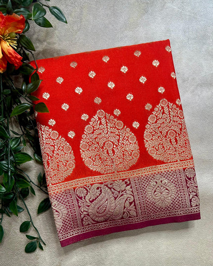 Orange semi georgette SG105 saree