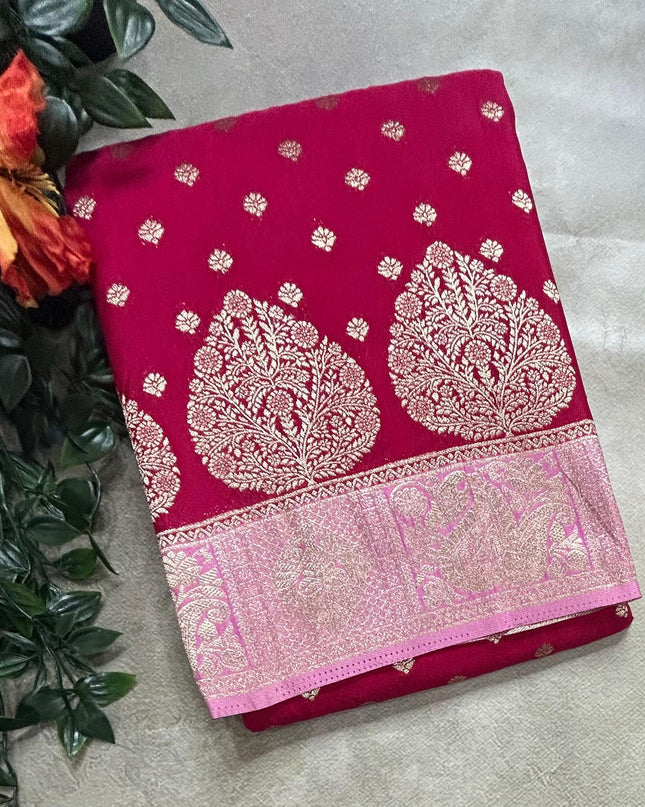 Purple n pastel green semi georgette SG105 saree