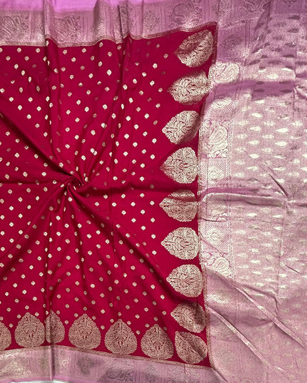 Purple n pastel green semi georgette SG105 saree