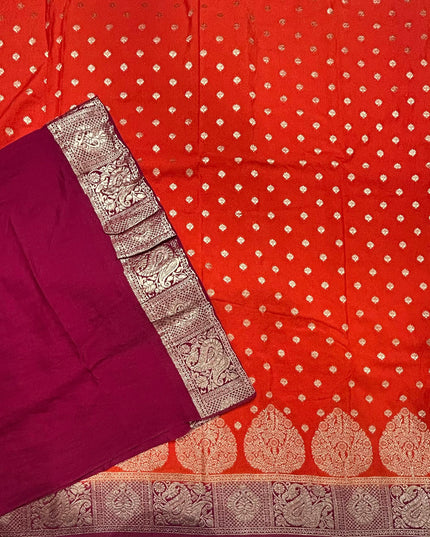 Orange semi georgette SG105 saree