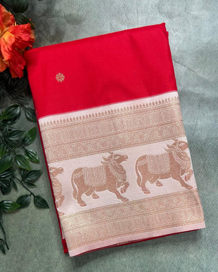 Red bentex border soft silk ST105 saree