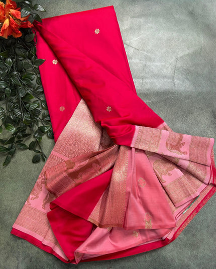 Pink bentex border soft silk ST105 Saree