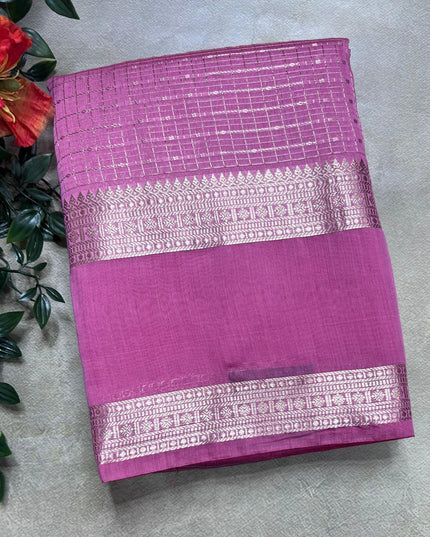 Onion pink soft tussar crepe ST106 saree