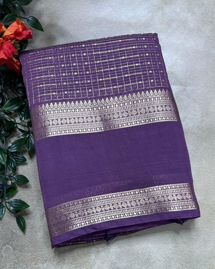 Pastel purple soft tussar crepe ST106 saree