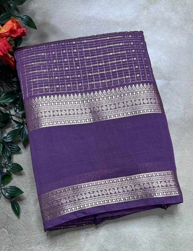 Pastel purple soft tussar crepe ST106 saree