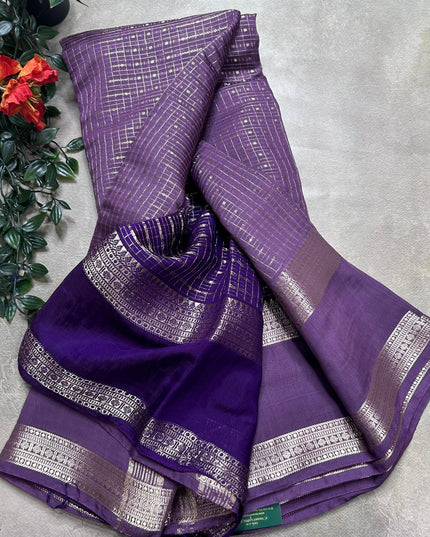 Pastel purple soft tussar crepe ST106 saree