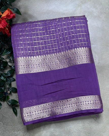 Light purple soft tussar crepe ST106 saree