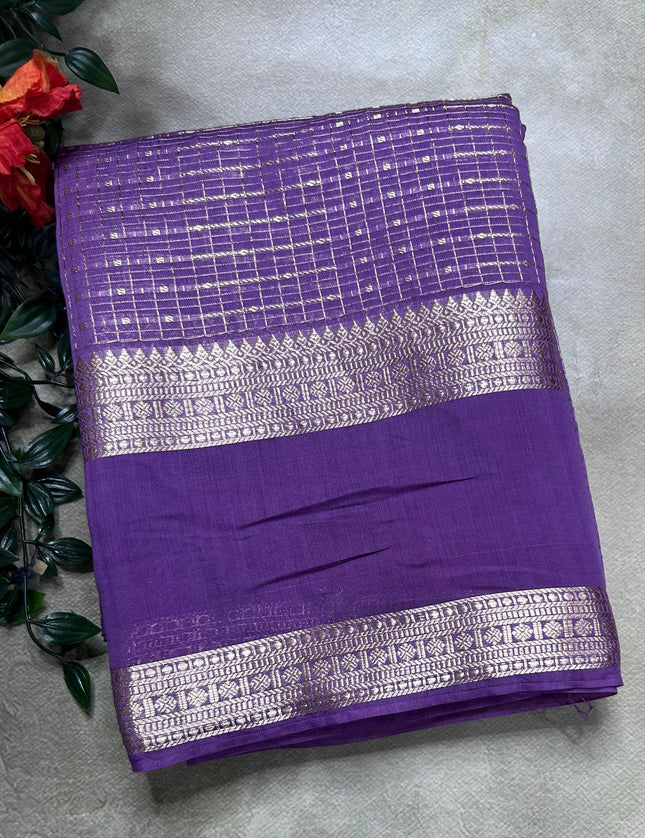 Light purple soft tussar crepe ST106 saree