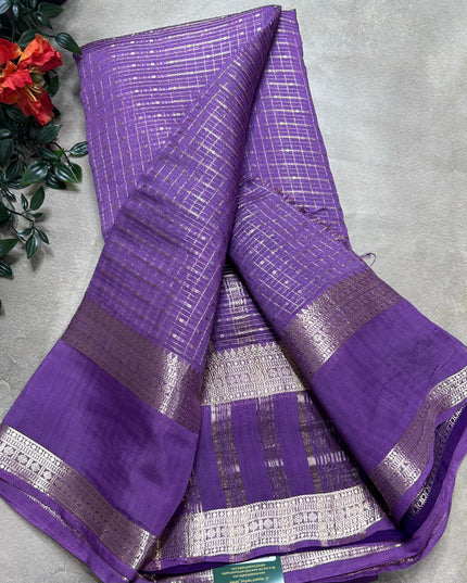 Light purple soft tussar crepe ST106 saree