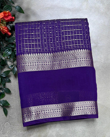 Purple  soft tussar crepe ST106 saree