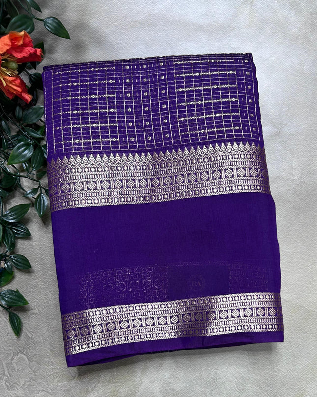 Purple  soft tussar crepe ST106 saree