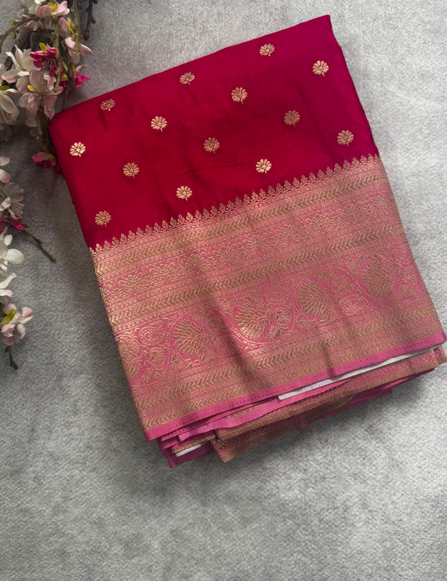 Pink n baby pink semi georgette 107 saree