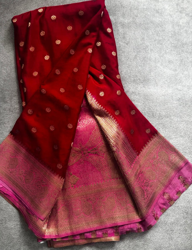 Pink n baby pink semi georgette 107 saree