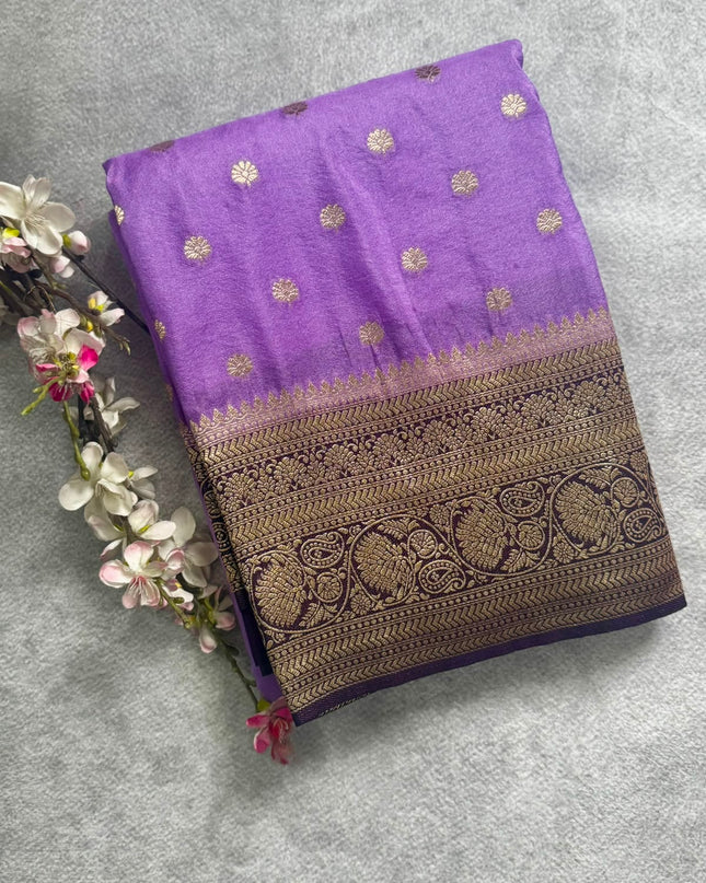 Lilac n purple semi georgette 106 saree