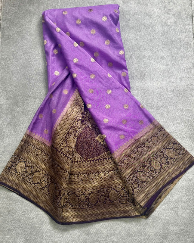 Lilac n purple semi georgette 106 saree