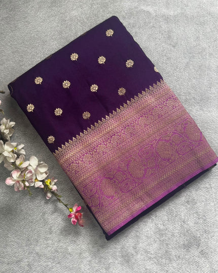 Purple n pink semi georgette 106 saree