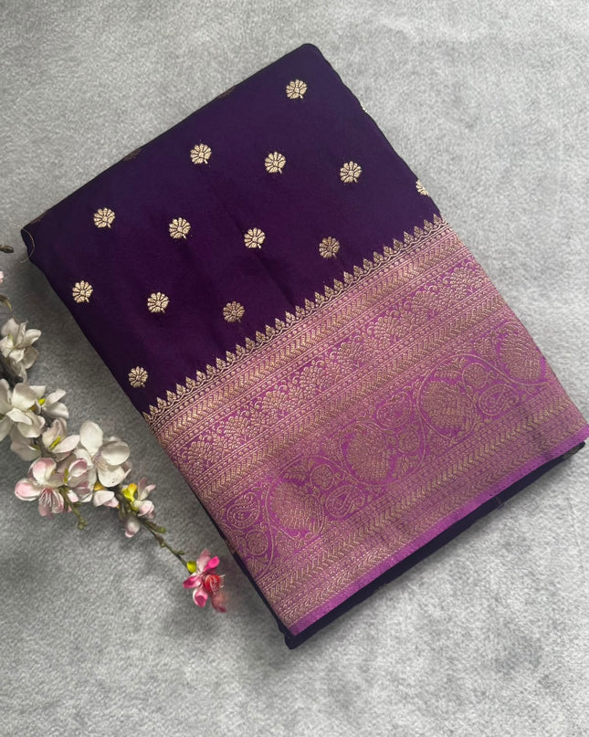Purple n pink semi georgette 106 saree