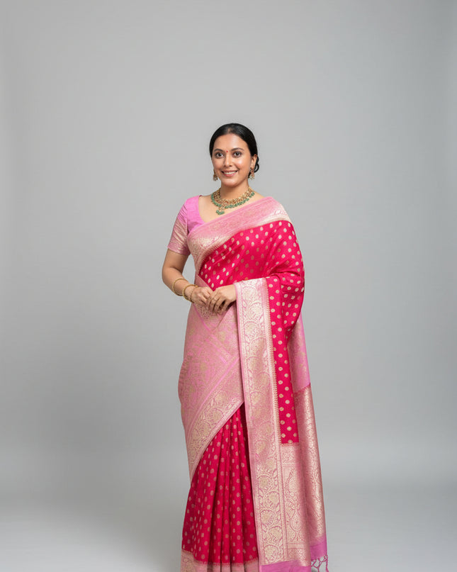 Pink Semi Georgette Saree 107 (Anusha)