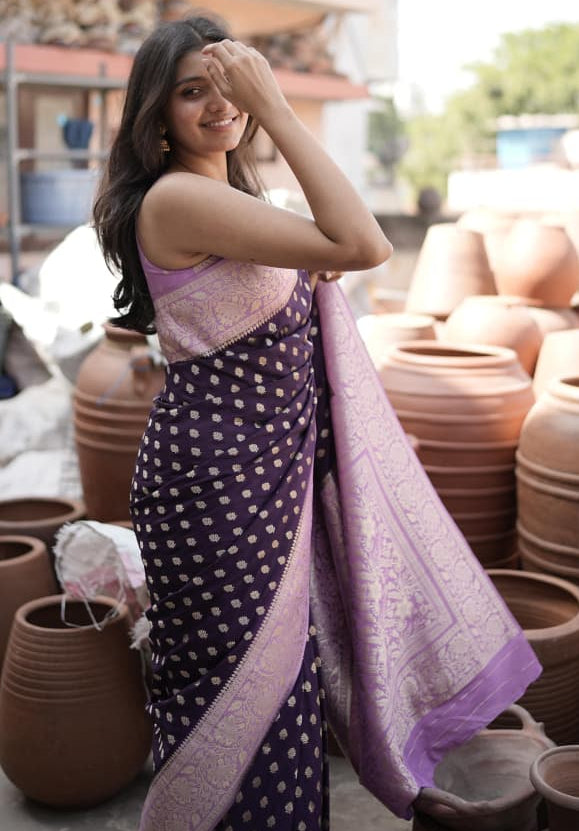 Purple n pink semi georgette 107 saree (preethigowda)