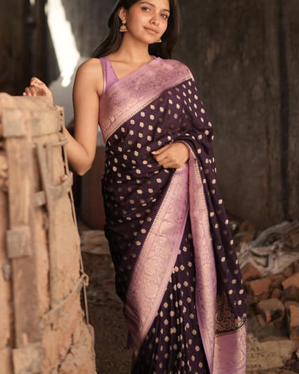 Purple n pink semi georgette 107 saree (preethigowda)