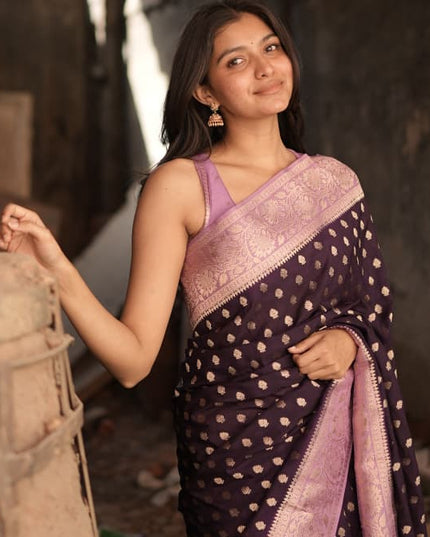 Purple n pink semi georgette 107 saree (preethigowda)
