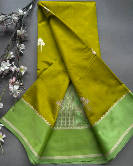 Mehandi Green Semi Silk Saree 108