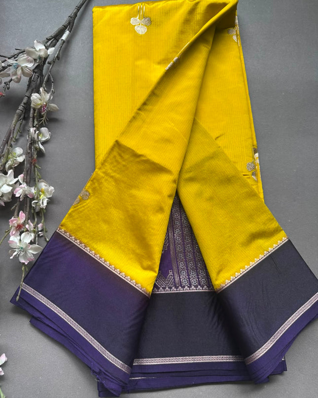 Yellow Semi Silk Saree 108