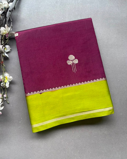 Wine Semi Silk Saree 108