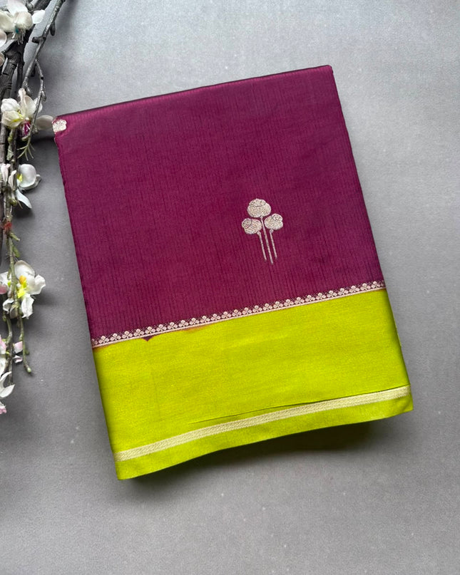Wine Semi Silk Saree 108