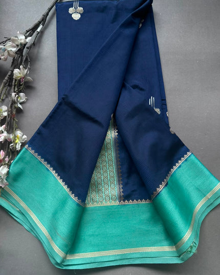 Navy Blue Semi Silk Saree 108