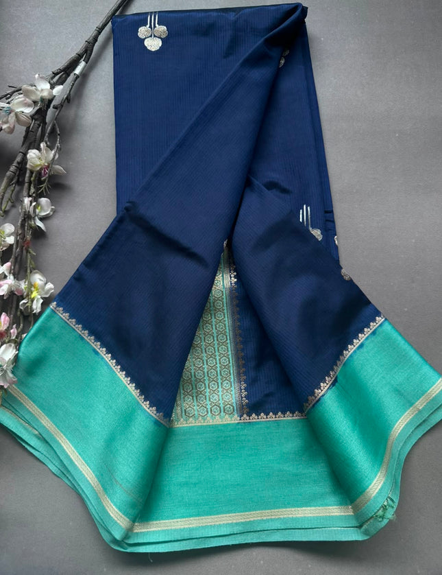 Navy Blue Semi Silk Saree 108