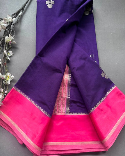 Purple Semi Silk Saree 108