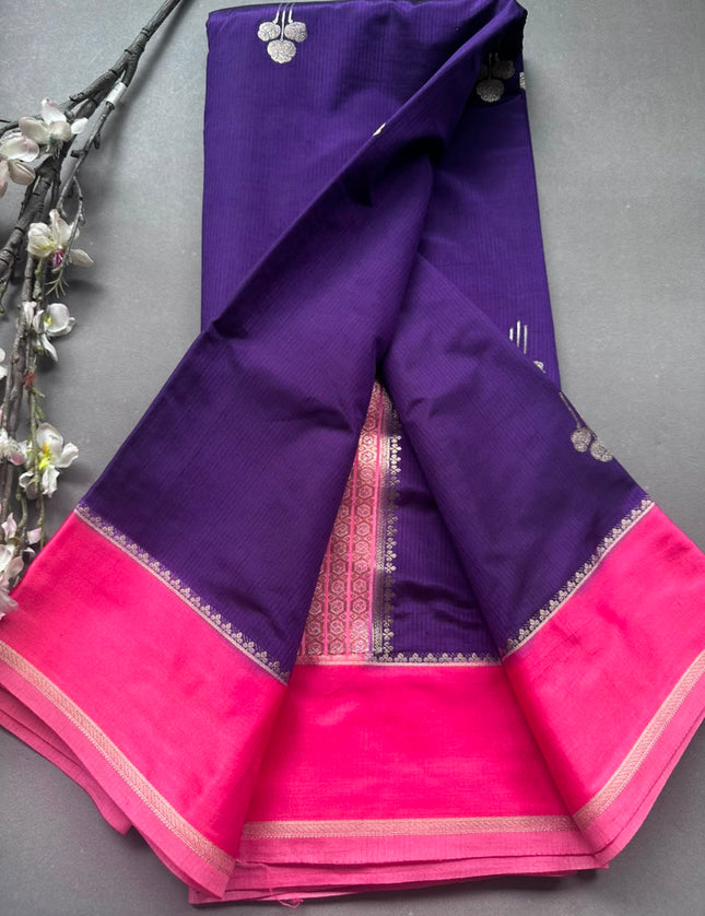 Purple Semi Silk Saree 108