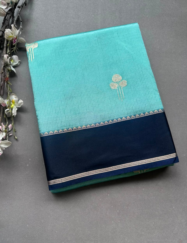 Pastel Blue Semi Silk Saree 108