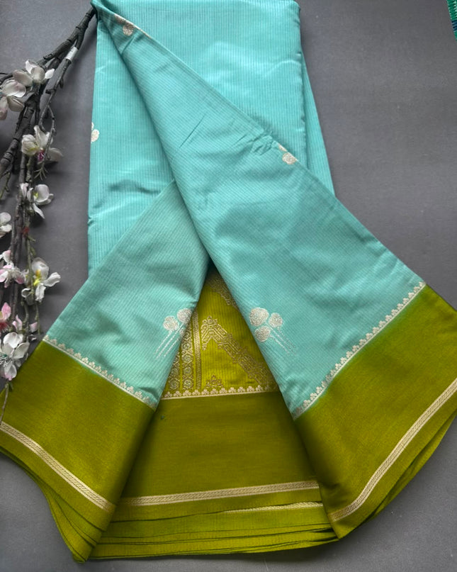 Pastel Blue Semi Silk Saree 108