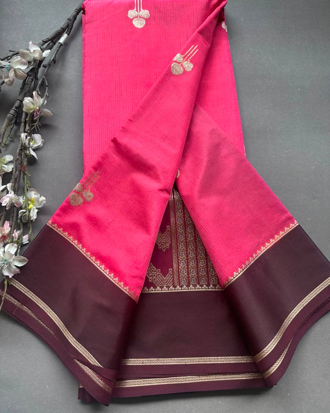 Pink Semi Silk Saree 108