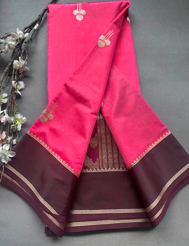 Pink Semi Silk Saree 108