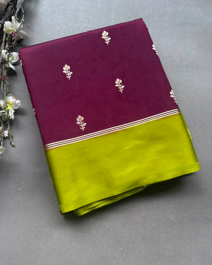 Wine Semi Silk Saree 108