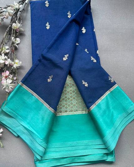 Navy Blue Semi Silk Saree 108