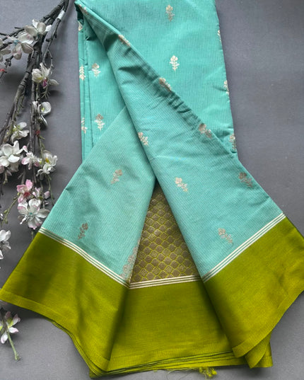 Pastel Blue Semi Silk Saree 108